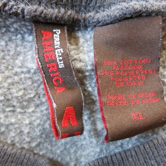VINTAGE PERRY ELLIS AMERICA Sweatshirt Pullover Top Size XL Men's Blue Y2K - Picture 4 of 4